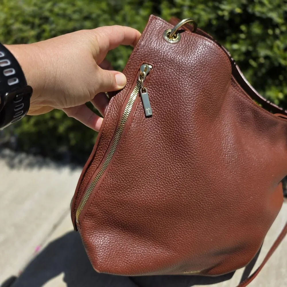 Ted Baker Chhloee Chloe soft brown leather hobo bag large Crossbody Strap